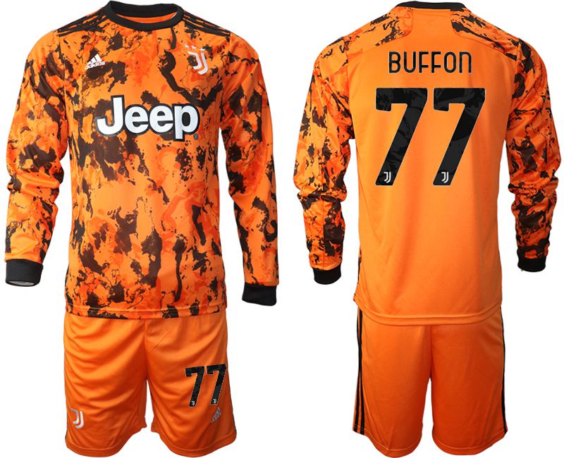Men 2020-2021 club Juventus away long sleeves #77 orange Soccer Jerseys